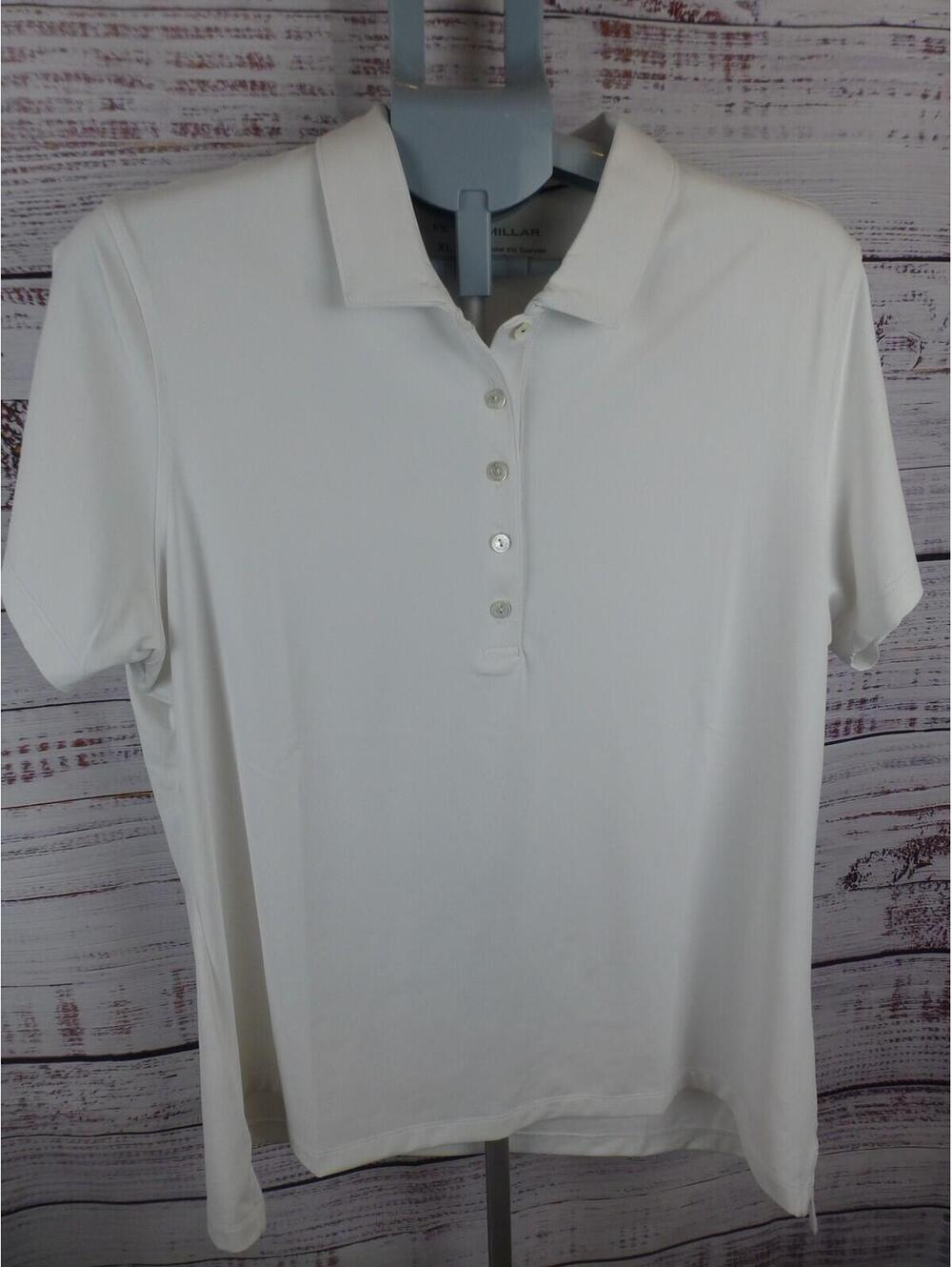 Peter Millar Womens XL White Performance Golf Polo Shirt Sun Protect UPF 50+ G3A
